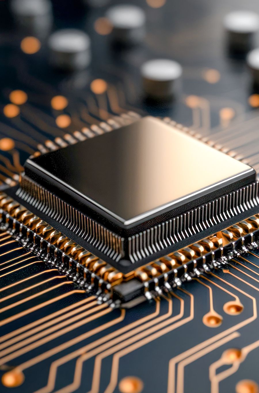 Processor chip with copper traces